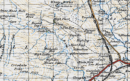 Old map of Aisgill Moor in 1947