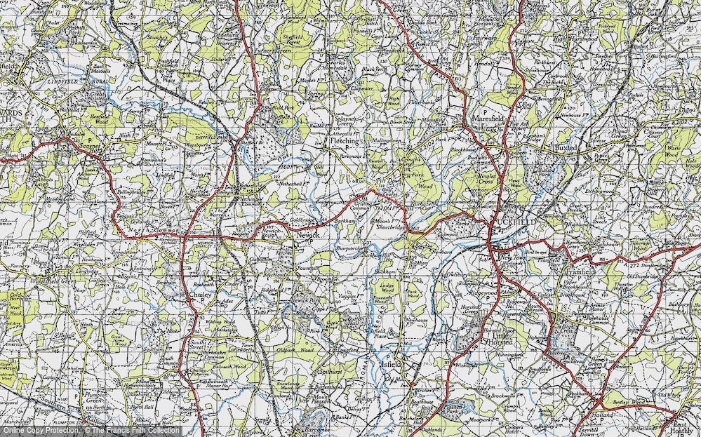 Old Map of Grisling Common, 1940 in 1940