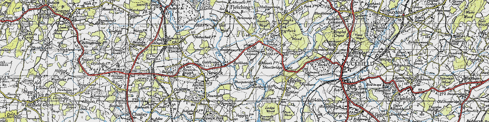 Old map of Barkham Manor Vineyard in 1940