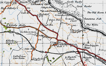 Old map of Lebberston Cliff in 1947