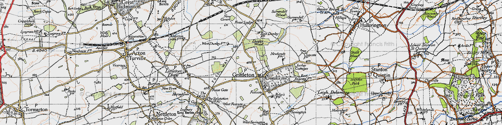 Old map of Grittleton in 1946