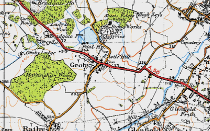 Old map of Groby in 1946