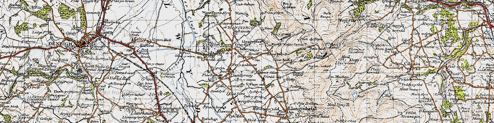 Old map of Groes Efa in 1947