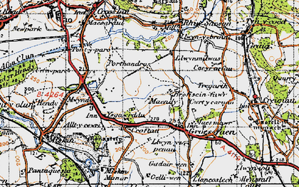 Old map of Rhiwsaeson in 1947