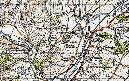 Old map of Groes-lwyd in 1947