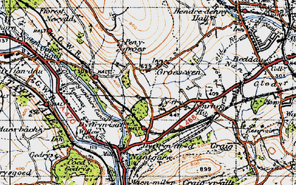 Old map of Groes-wen in 1947
