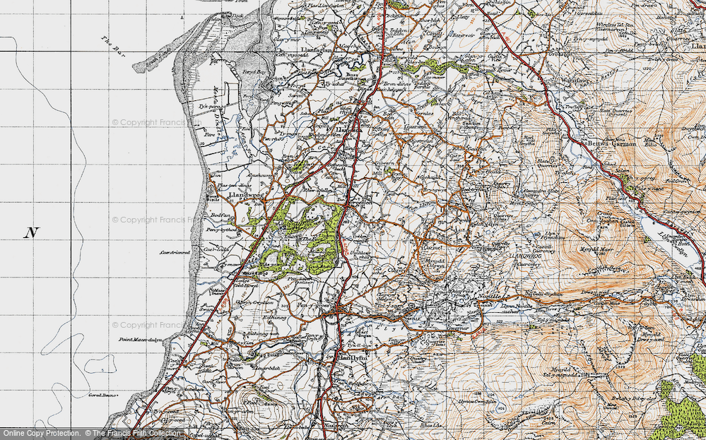 Old Map of Groeslon, 1947 in 1947