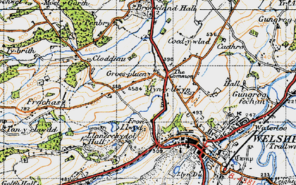Old map of Groespluan in 1947