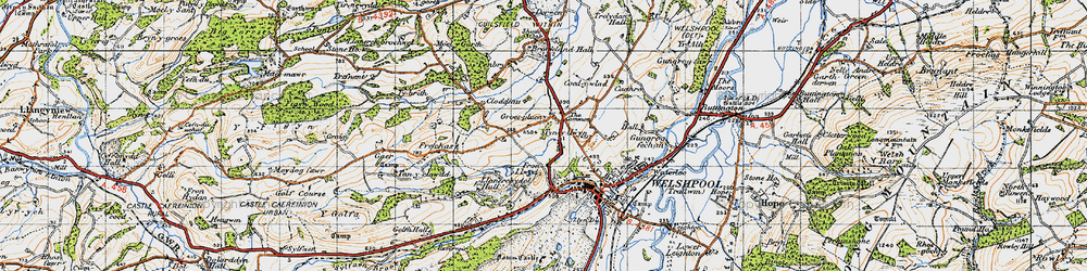 Old map of Groespluan in 1947
