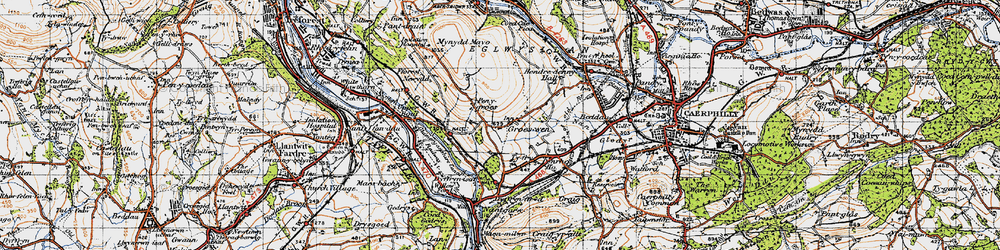 Old map of Groeswen in 1947