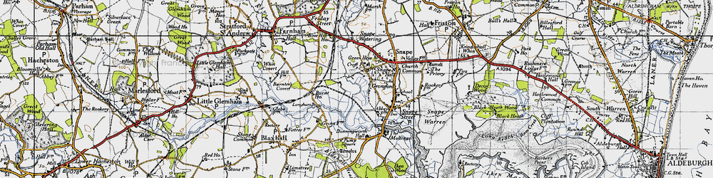 Old map of Langham Br in 1946