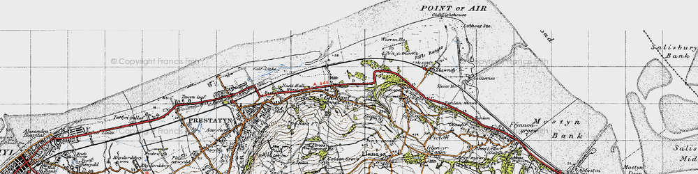 Old map of Gronant in 1947