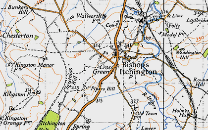 Old map of Gross Green in 1946