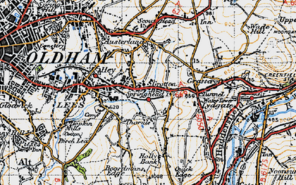 Old map of Grotton in 1947