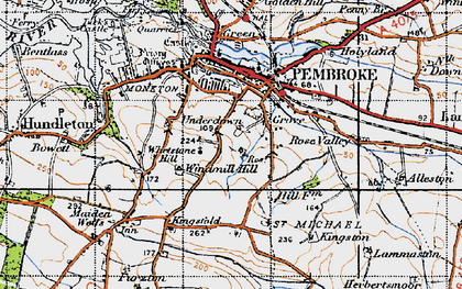 Old map of Grove in 1946