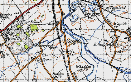 Old map of Grove in 1946