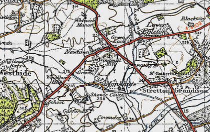 Old map of Woodbury in 1947