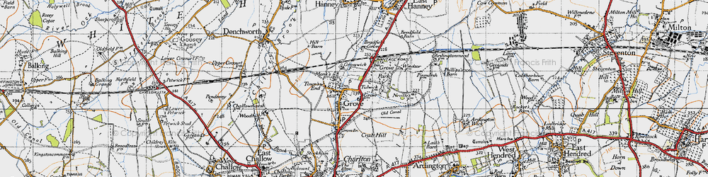 Old map of Bradfield Barn in 1947