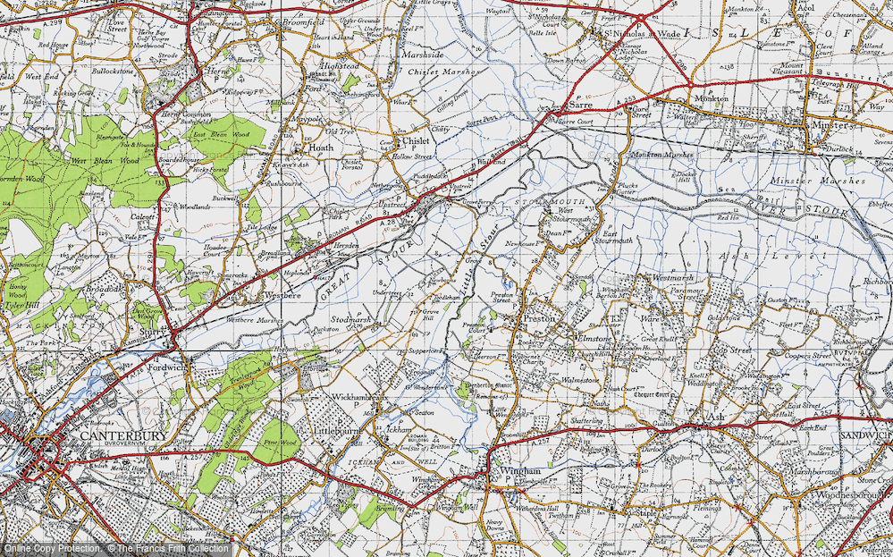 Old Map of Grove, 1947 in 1947