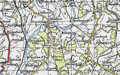 Old map of Grove Hill in 1940