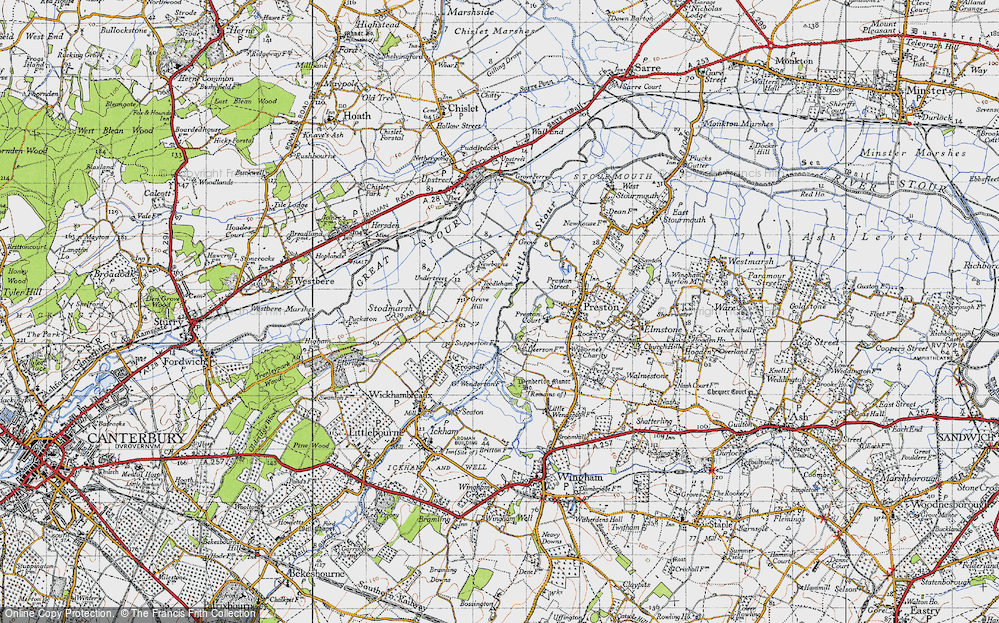 Old Map of Grove Hill, 1947 in 1947