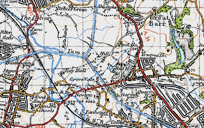 Old map of Grove Vale in 1946