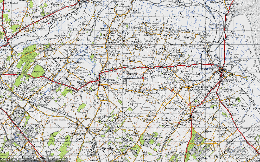 Old Map of Groves, 1947 in 1947