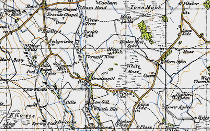 Old map of Grunsagill in 1947