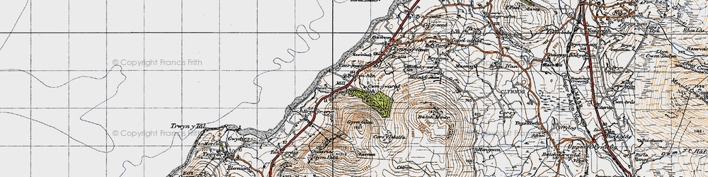Old map of Afon Hen in 1947