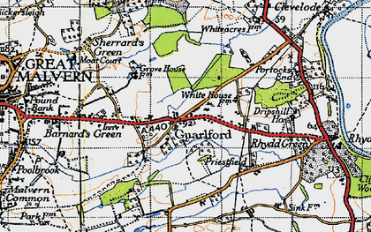 Old map of Guarlford in 1947