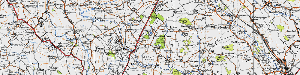 Old map of Bushy Wood in 1945