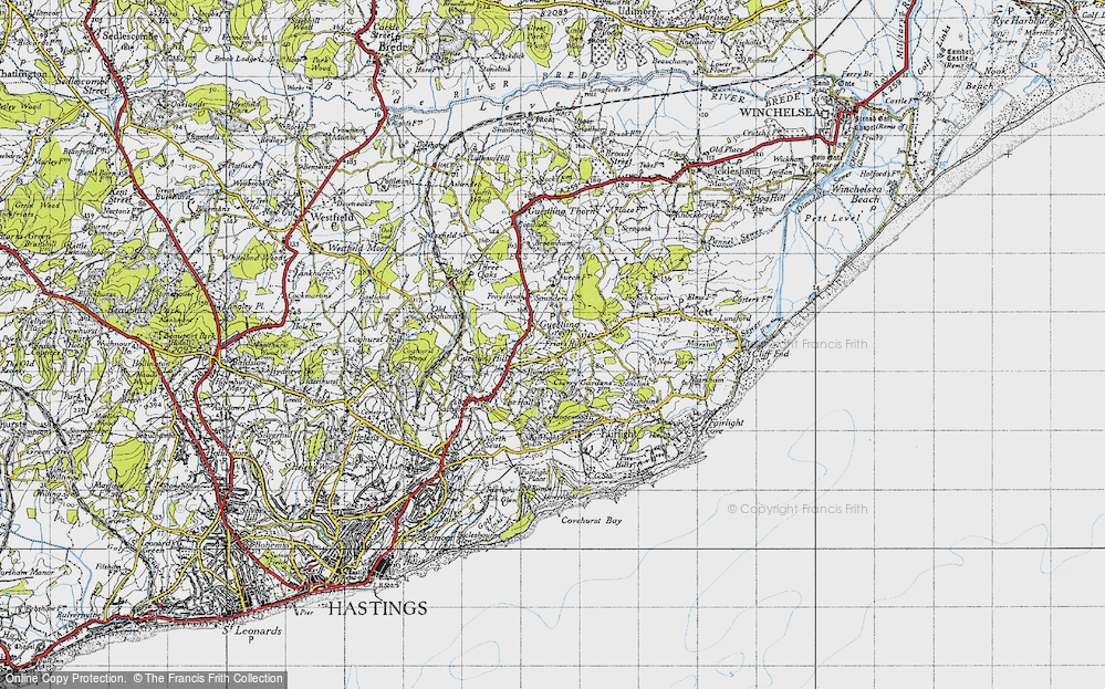 Old Map of Guestling Green, 1940 in 1940