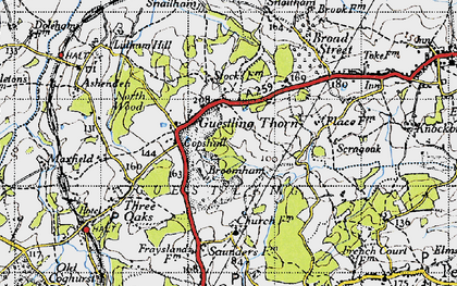 Old map of Guestling Thorn in 1940