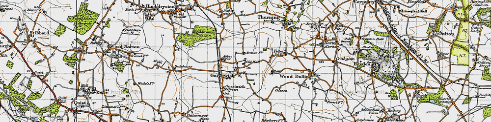 Old map of Guestwick in 1946