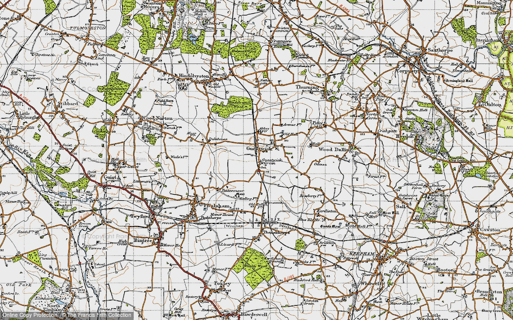 Old Map of Guestwick Green, 1946 in 1946