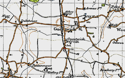 Old map of Guestwick Green in 1946