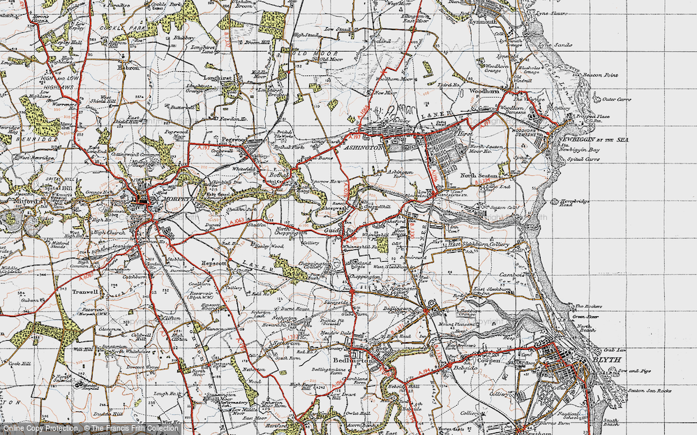 Old Map of Guide Post, 1947 in 1947