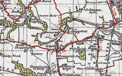 Old map of Guide Post in 1947