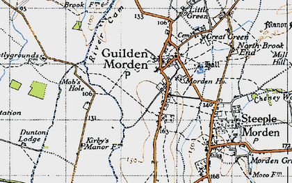 Old map of Guilden Morden in 1946