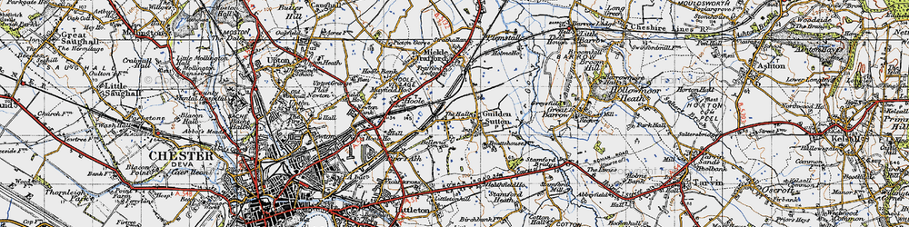 Old map of Guilden Sutton in 1947