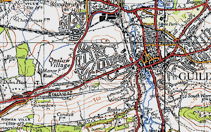 Old map of Guildford Park in 1940