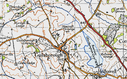 Old map of Guilsborough in 1946