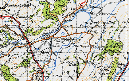 Old map of Guilsfield in 1947