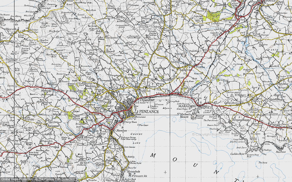 Old Map of Gulval, 1946 in 1946