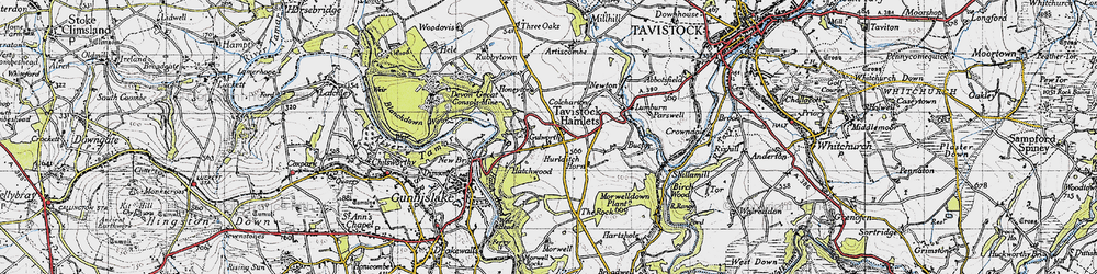 Old map of Gulworthy in 1946