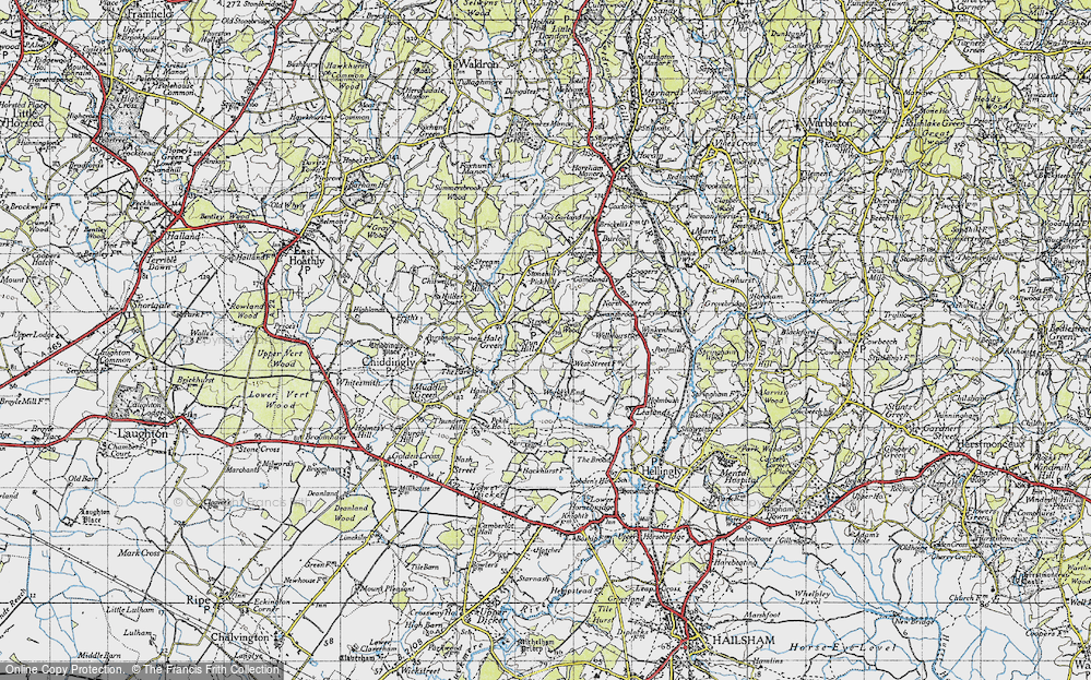 Old Map of Gun Hill, 1940 in 1940