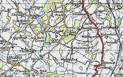 Old map of Gun Hill in 1940