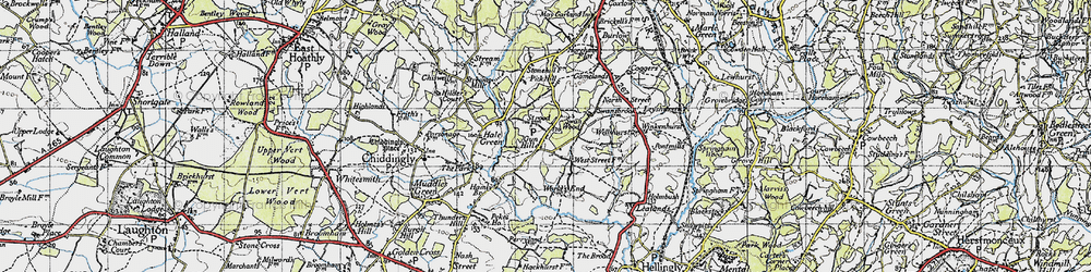 Old map of Gun Hill in 1940