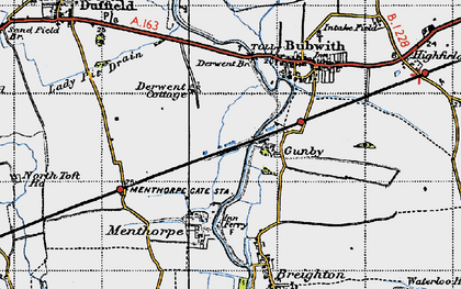 Old map of Gunby in 1947