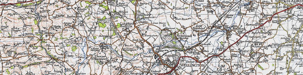 Old map of Gundenham in 1946